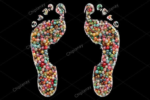 Reviewing Feet Footprint Beads Colorful Embroidery