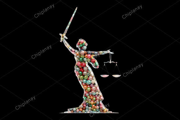Reviewing Law Justice Scale Icon Beads Embroidery